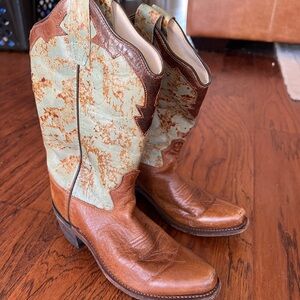 Girls Old West Turquoise Cowboy Boots